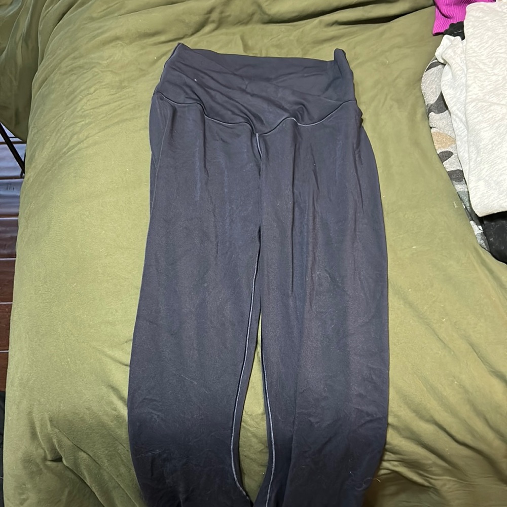 Never work aerie dark blue flare leggings